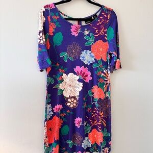 Cynthia Rowley | Orange Pink Sheath Midi Dress